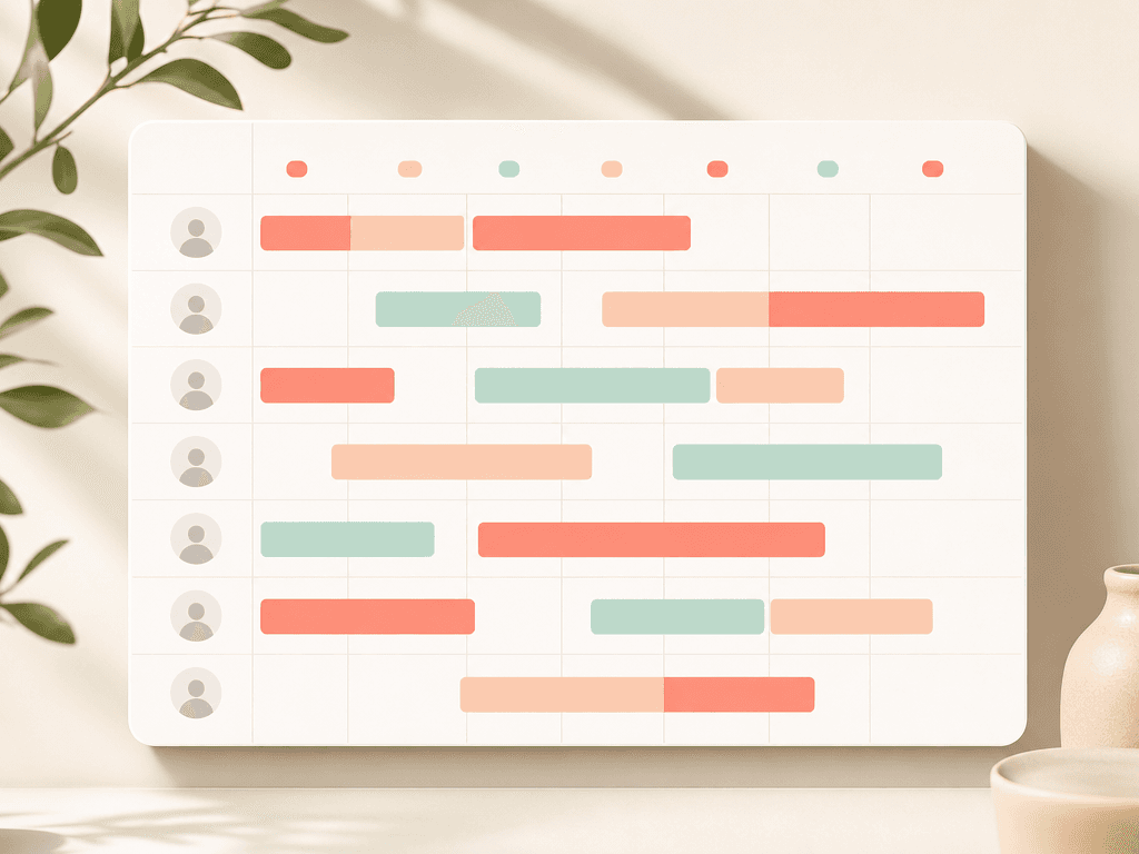 Illustrative mockup of a weekly staff rota sheet